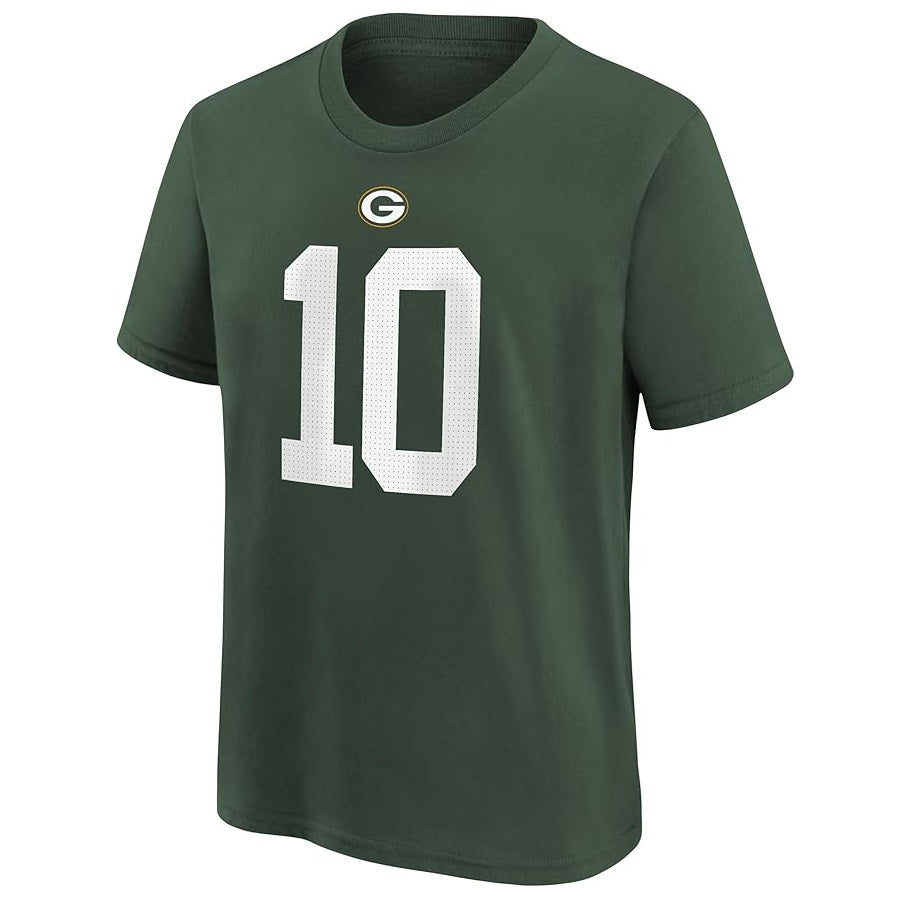Jordan Love Youth T-Shirt #10 Green Bay Packers Nike Fuse Name Number Player T-Shirt - Youth Boys (8-20)