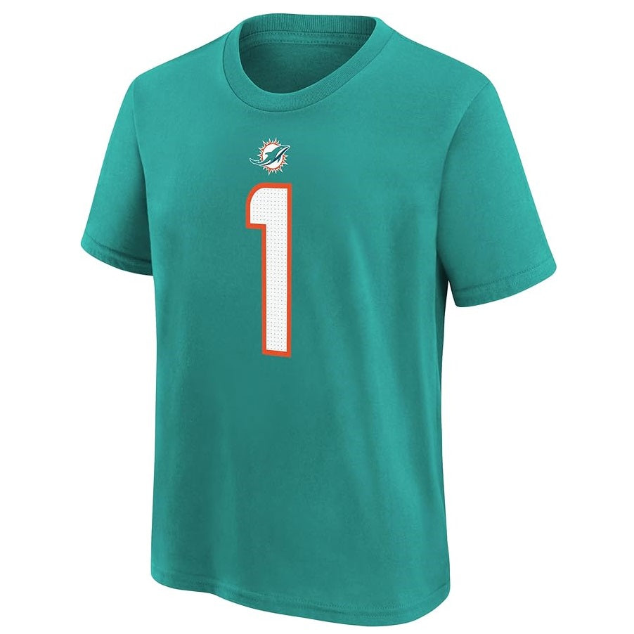 Tua Tagovailoa Youth T-Shirt #1 Miami Dolphins Nike Fuse Name Number Player T-Shirt - Youth Boys (8-20)