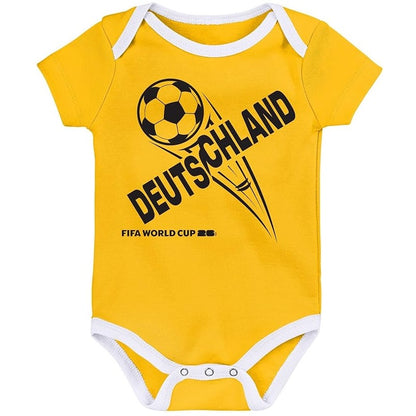 FIFA World Cup 2026 Germany 3 Pack Creeper Onesie Bodysuit Set - Newborn/Infant