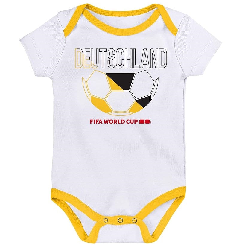 FIFA World Cup 2026 Germany 3 Pack Creeper Onesie Bodysuit Set - Newborn/Infant