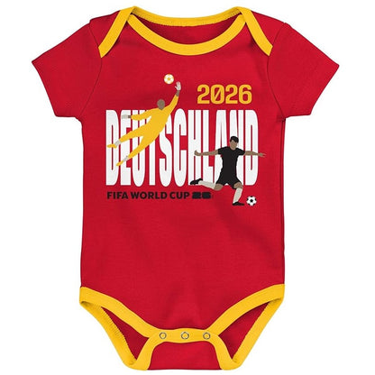 FIFA World Cup 2026 Germany 3 Pack Creeper Onesie Bodysuit Set - Newborn/Infant