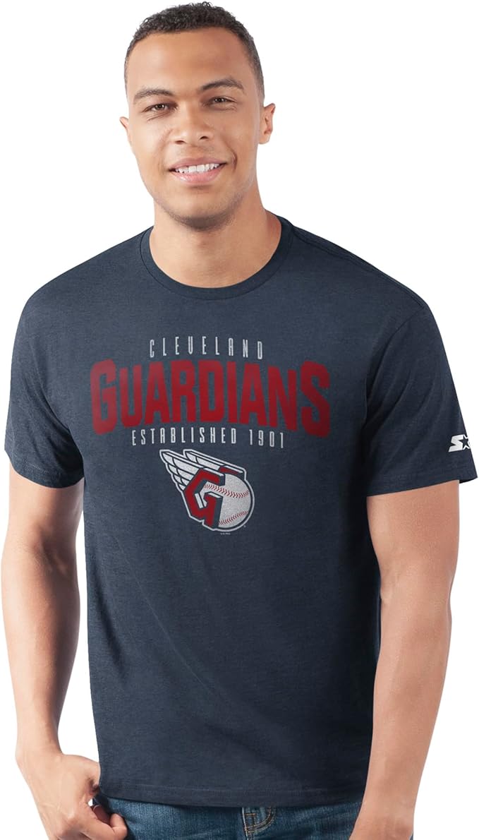 Cleveland Guardians STARTER Men's Prime Time Distressed T-Shirt