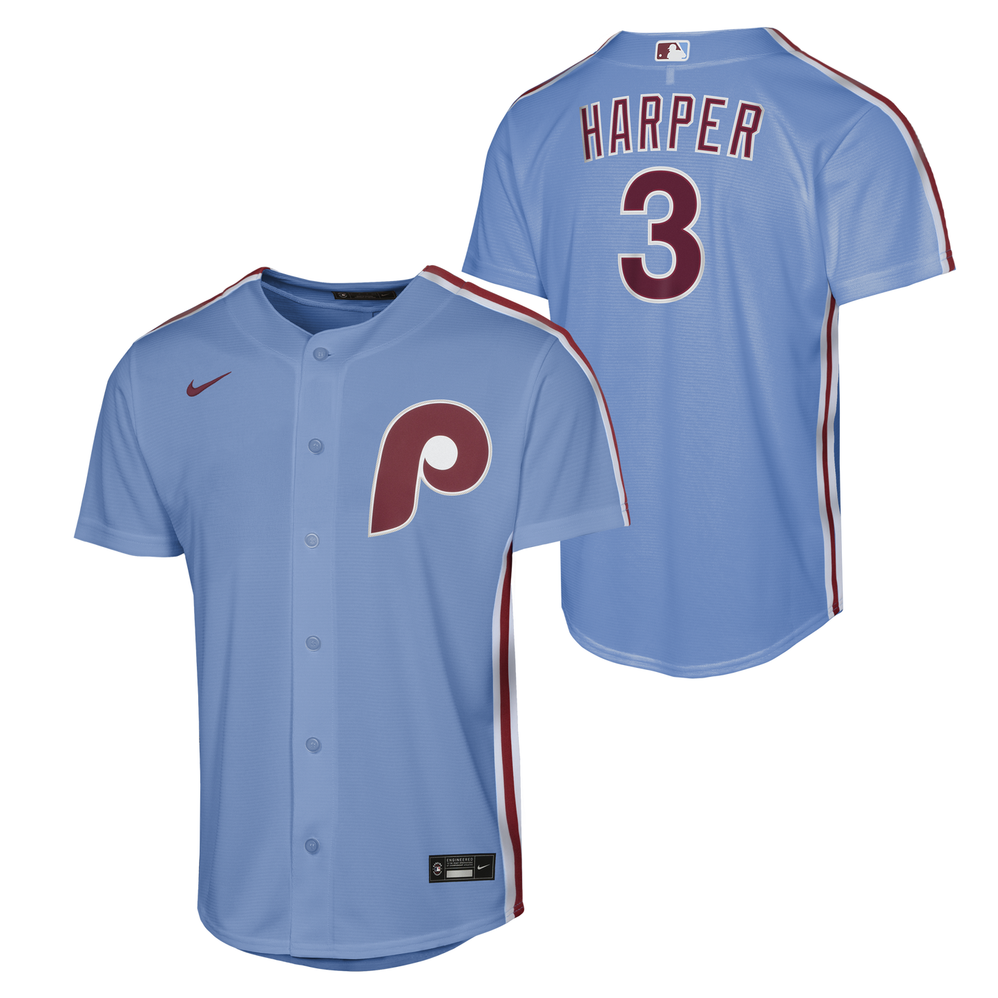 Bryce Harper Youth Jersey #3 Philadelphia Phillies Nike Replica Player Jersey - Youth Boys (8-20)