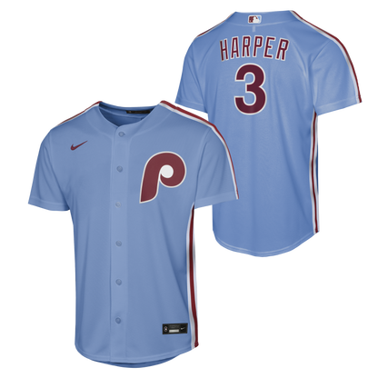 Bryce Harper Youth Jersey #3 Philadelphia Phillies Nike Replica Player Jersey - Youth Boys (8-20)