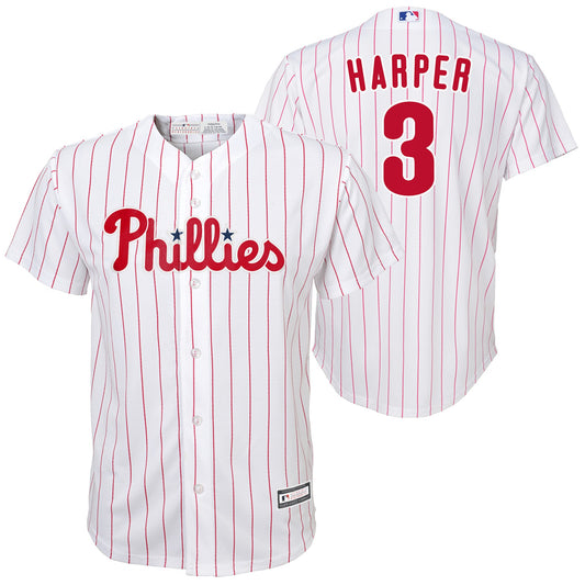 Bryce Harper Youth Jersey #3 Philadelphia Phillies Replica Player Jersey - Youth Boys (8-20)