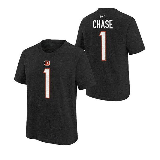 Ja'Maar Chase Youth T-Shirt #1 Cincinnati Bengals Nike Fuse Name Number Player T-Shirt - Youth Boys (8-20)