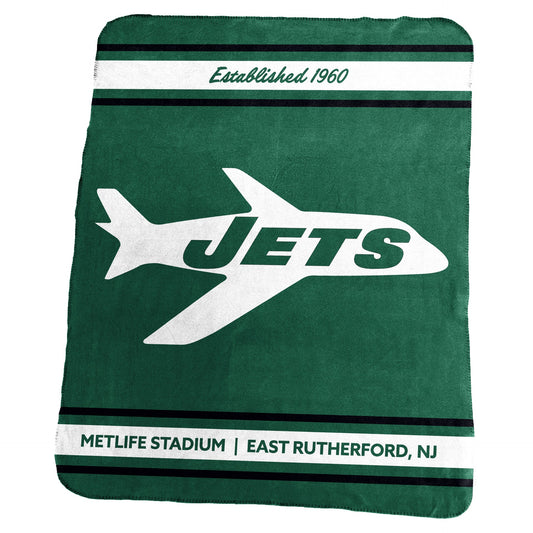 New York Jets 50" x 60" Throwback Stadium Classic Fleece Throw Blanket