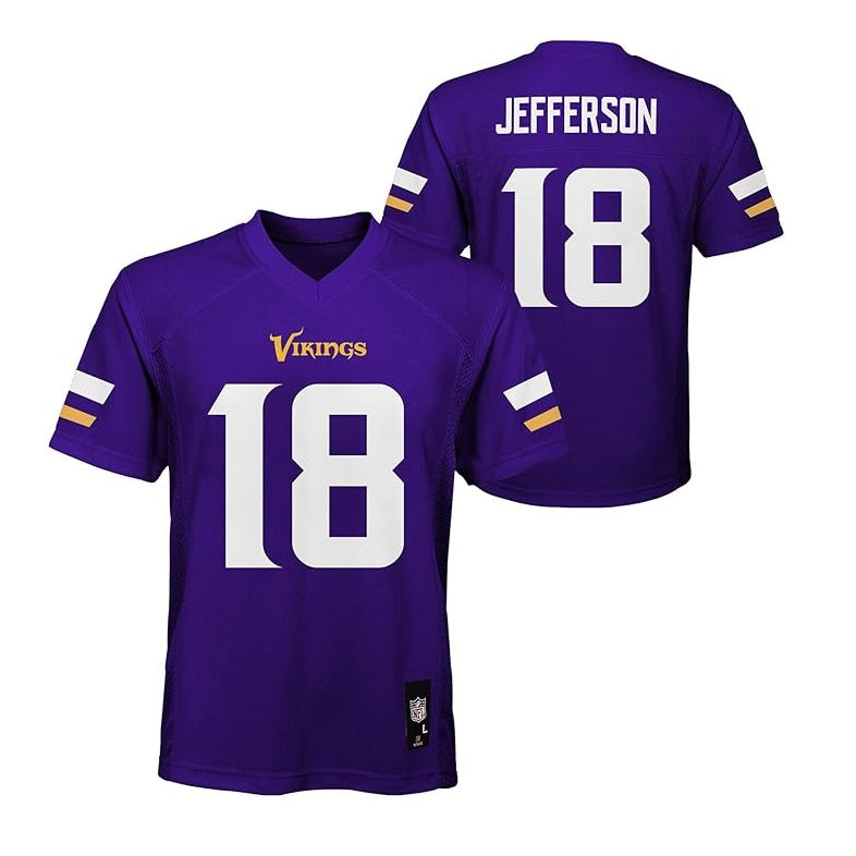 Justin Jefferson Youth Jersey #18 Minnesota Vikings Replica Player Jersey - Youth Boys (8-20)