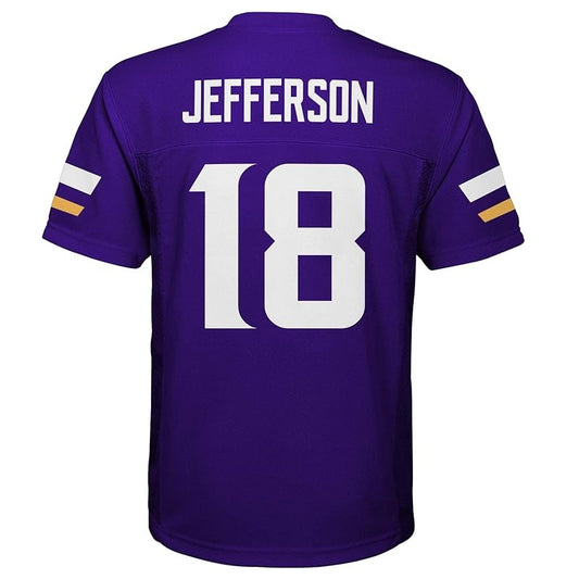 Justin Jefferson Youth Jersey #18 Minnesota Vikings Replica Player Jersey - Youth Boys (8-20)