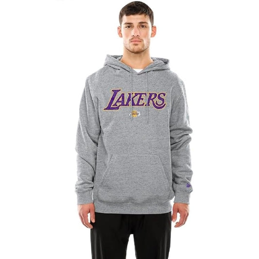 Los Angeles Lakers New Era Men's Distressed Wordmark Hoodie Sweatshirt