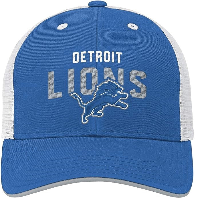 Detroit Lions Youth Core Lockup Adjustable Meshback Hat