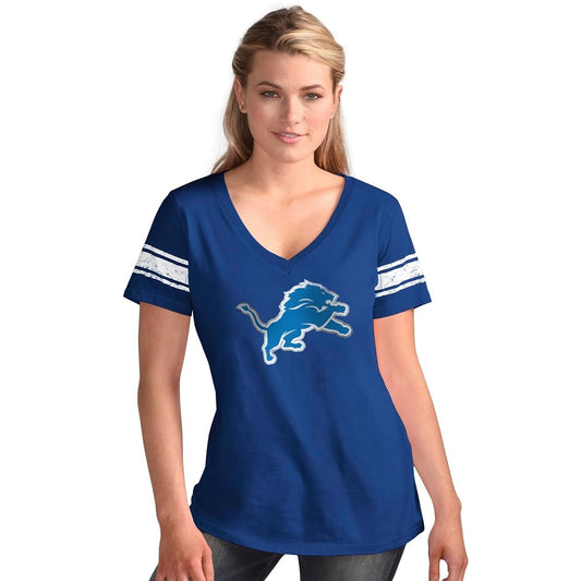 Camiseta de mujer con cuello en V y diseño desgastado de los New York Yankees Ballpark