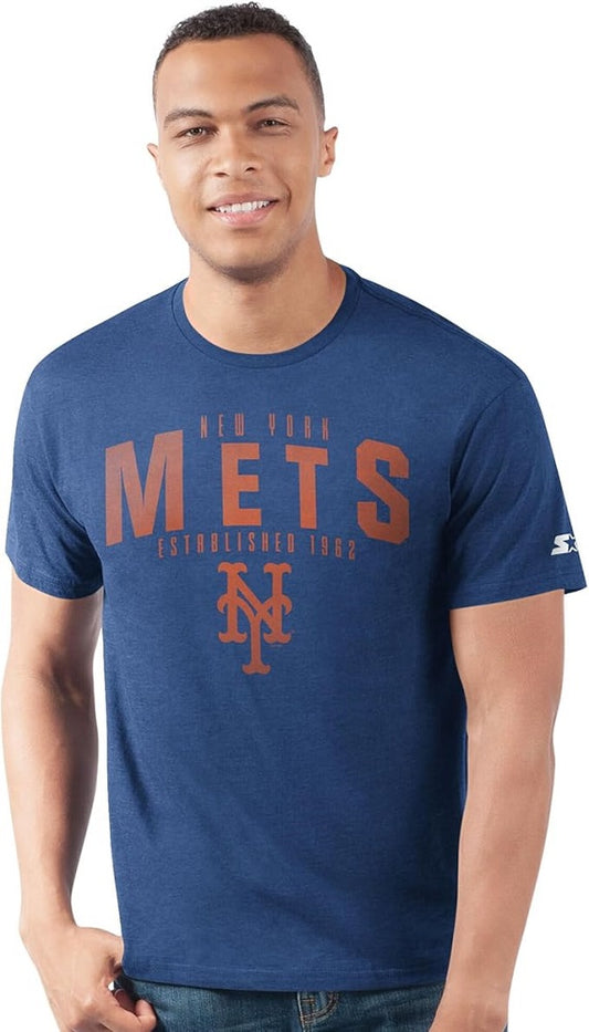 New York Mets STARTER Men's Prime Time Distressed T-Shirt