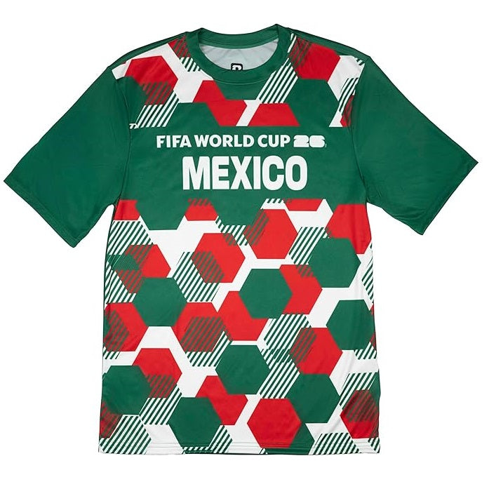 FIFA World Cup 2026 Youth Mexico Hex Pattern Sublimated Country Team Jersey - Youth Boys (8-20)