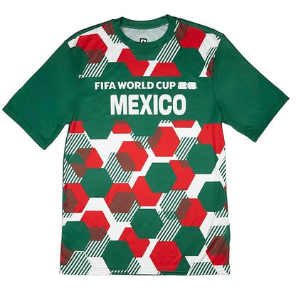 FIFA World Cup 2026 Youth Mexico Hex Pattern Sublimated Country Team Jersey - Youth Boys (8-20)