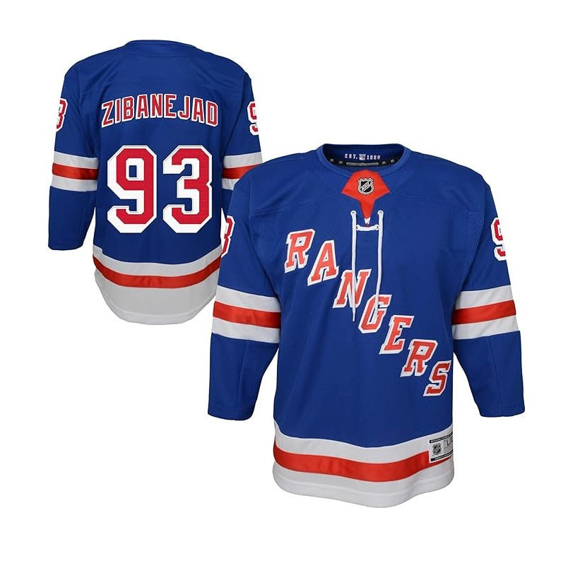 Mika Zibanejad Youth Jersey #93 New York Rangers Premier Player Jersey - Youth Boys (8-20)