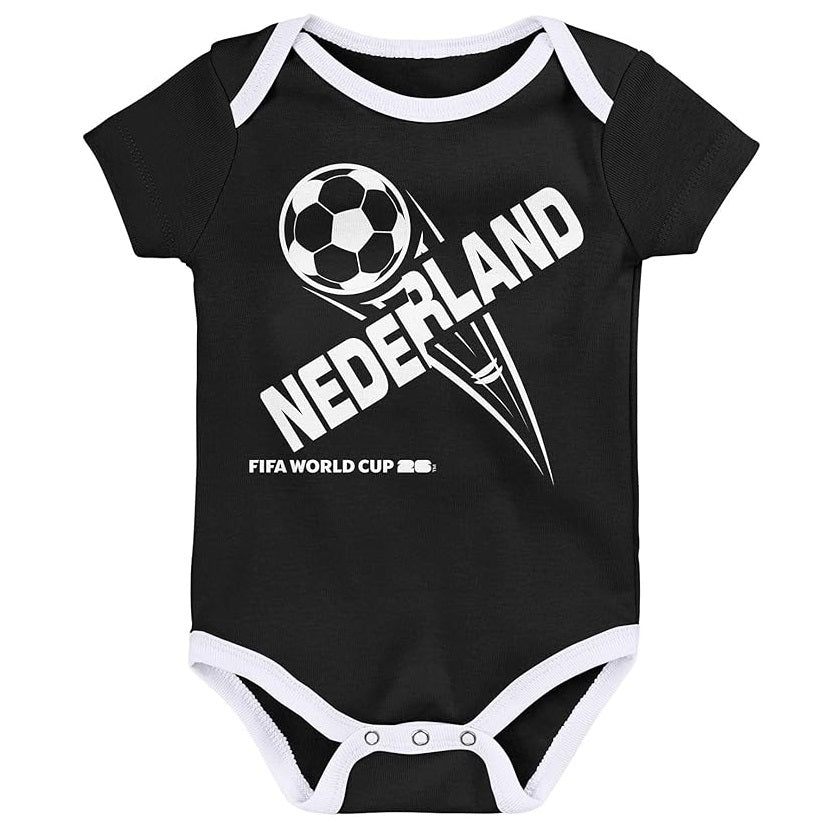 FIFA World Cup 2026 Netherlands 3 Pack Creeper Onesie Bodysuit Set - Newborn/Infant