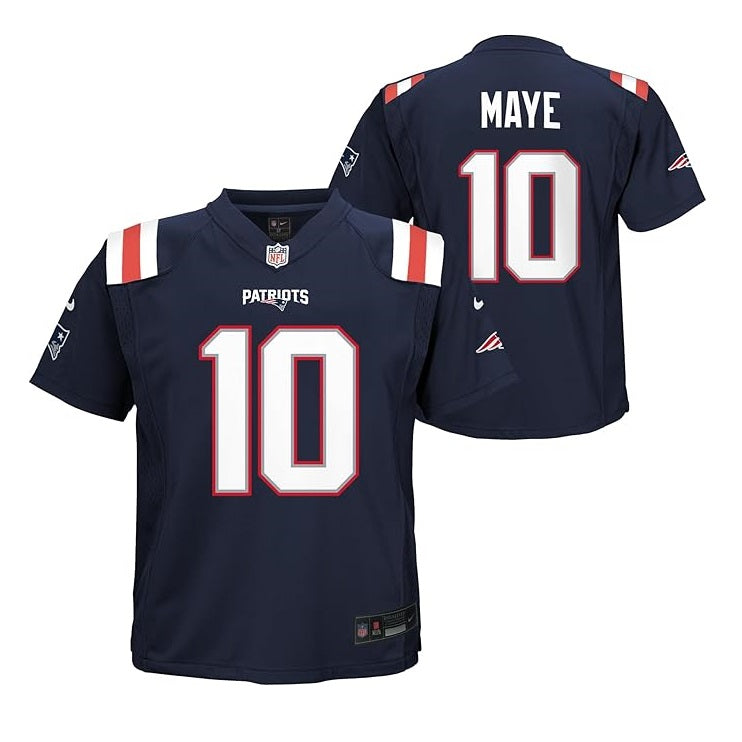 Drake Maye Youth Nike Jersey #10 New England Patriots Game Day Replica Player Jersey - Youth Boys (8-20)