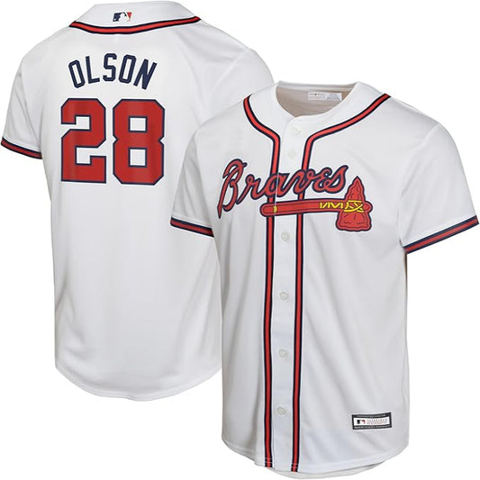 Matt Olson Youth Jersey #28 Atlanta Braves Replica Player Jersey - Youth Boys (8-20)