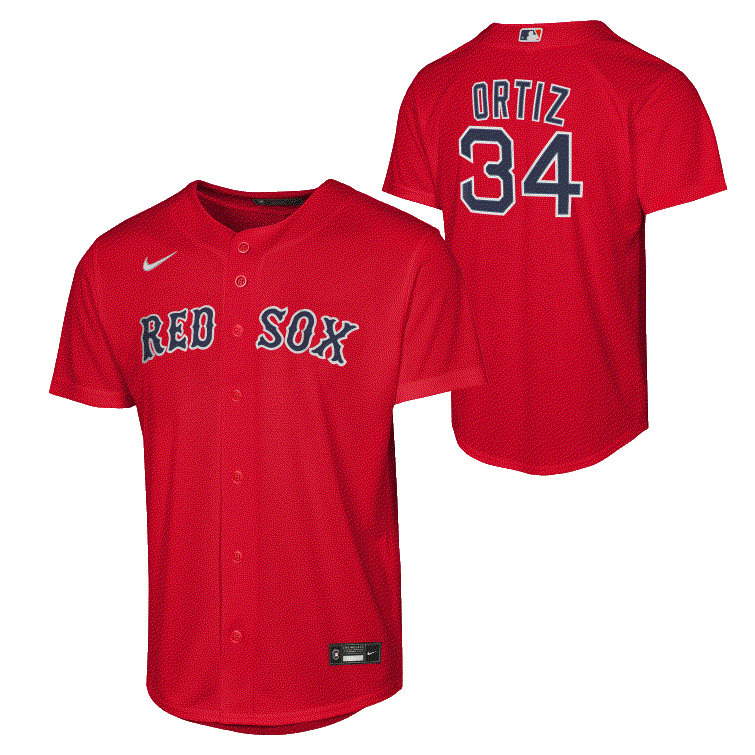 David Ortiz Youth Jersey #34 Boston Red Sox Nike Replica Player Jersey - Youth Boys (8-20)