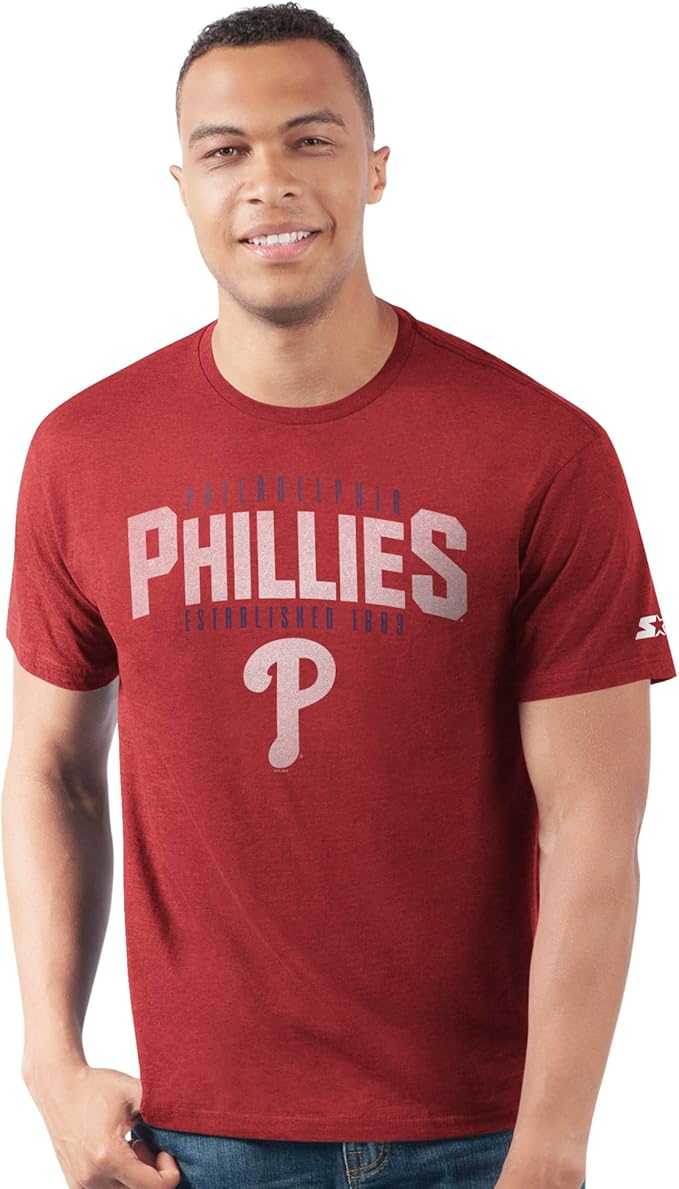 Philadelphia Phillies STARTER Men's Prime Time Distressed T-Shirt
