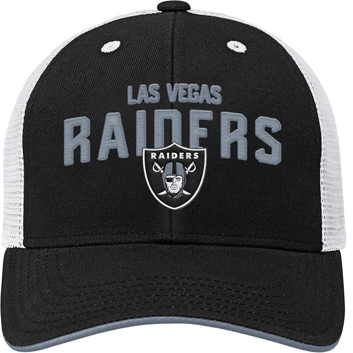 Las Vegas Raiders Youth Core Lockup Adjustable Meshback Hat