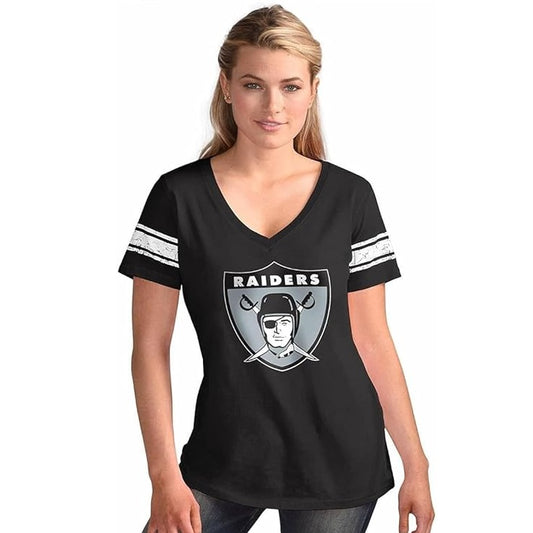 Camiseta de mujer con cuello en V y diseño desgastado de los New York Yankees Ballpark