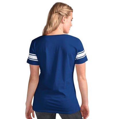 Los Angeles Rams Women's Distressed Script V-Neck T-Shirt