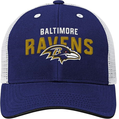 Baltimore Ravens Youth Core Lockup Adjustable Meshback Hat