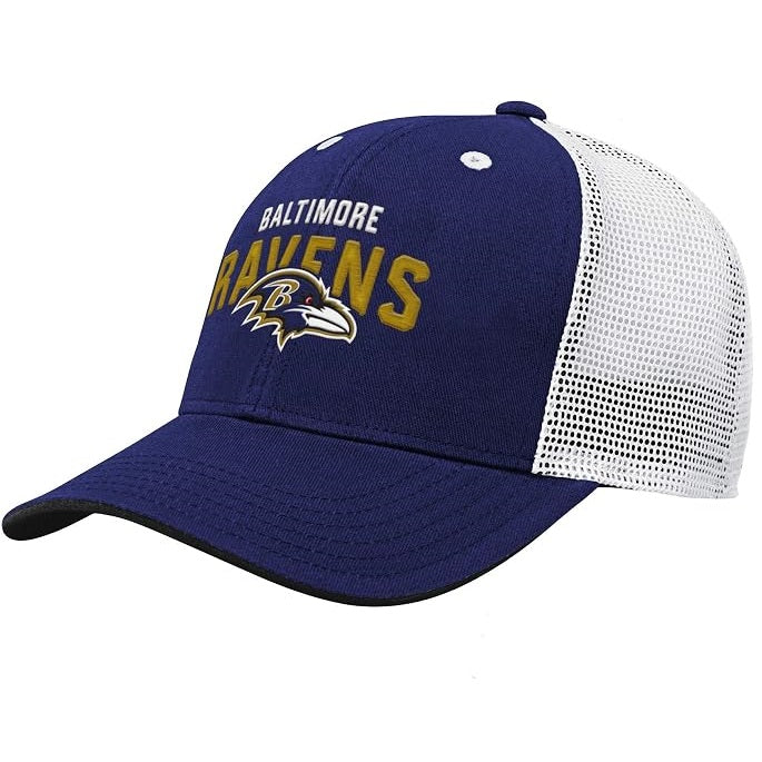 Baltimore Ravens Youth Core Lockup Adjustable Meshback Hat