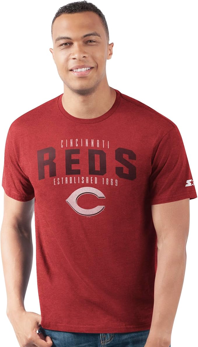 Cincinnati Reds STARTER Men's Prime Time Distressed T-Shirt