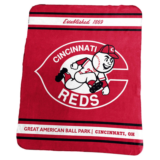 Cincinnati Reds 50" x 60" Throwback Stadium Classic Fleece Throw Blanket