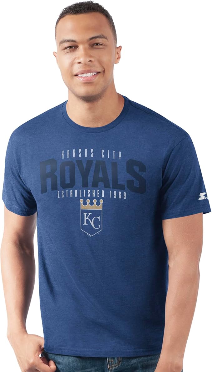 Kansas City Royals STARTER Men's Prime Time Distressed T-Shirt