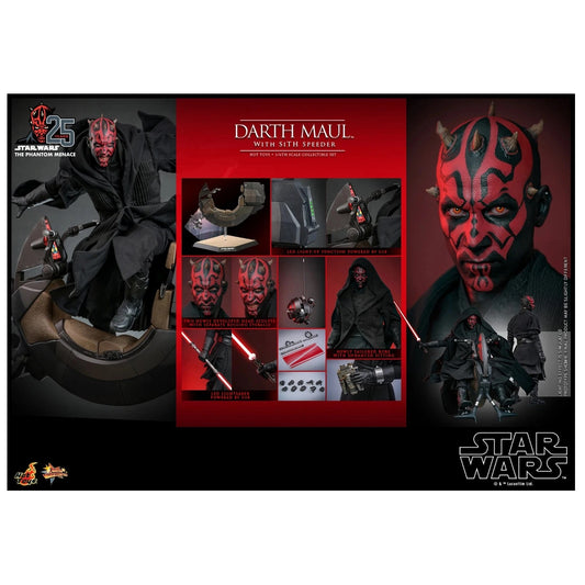 Hot Toys Star Wars Phantom Menace MMS749 Darth Maul w/Speeder 1/6 Scale
