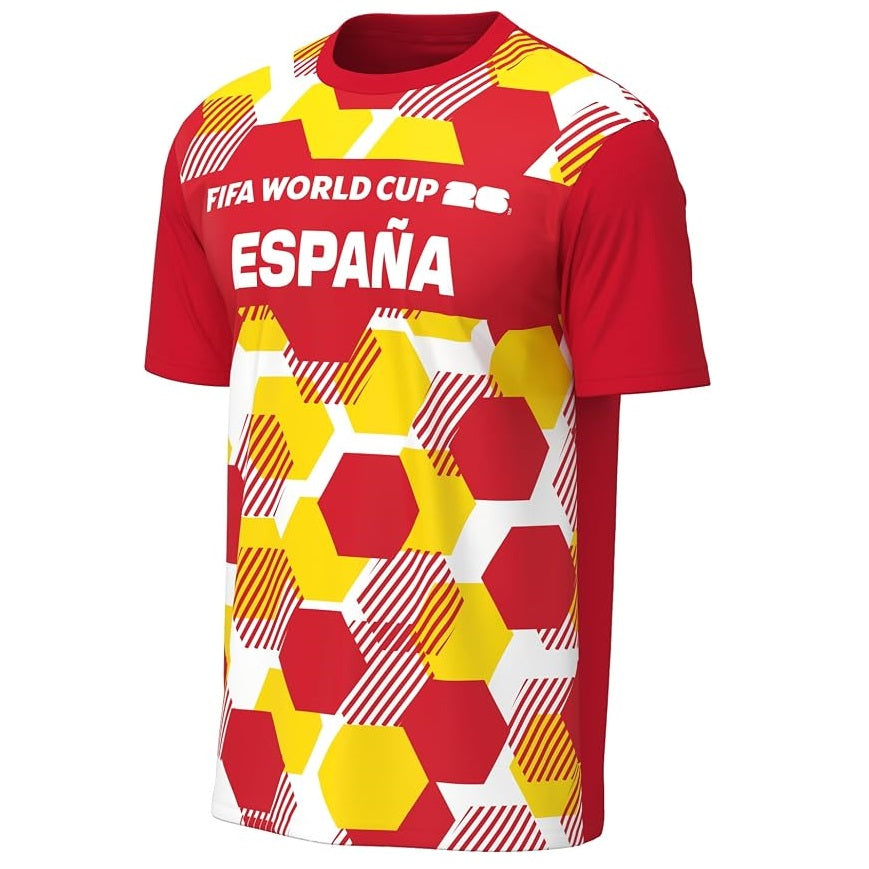 FIFA World Cup 2026 Youth Spain Hex Pattern Sublimated Country Team Jersey - Youth Boys (8-20)