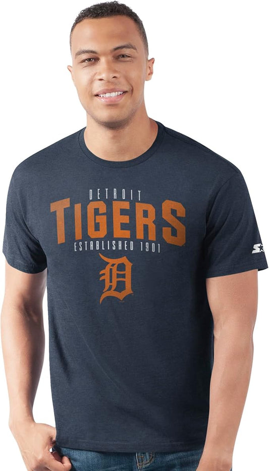 Detroit Tigers STARTER Men's Prime Time Distressed T-Shirt