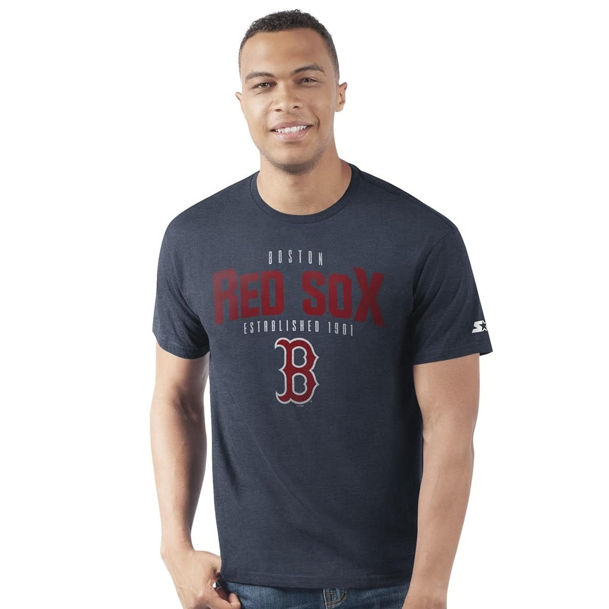 Boston Red Sox STARTER Men's Prime Time Distressed T-Shirt