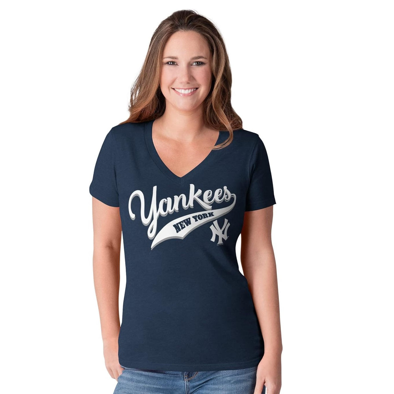 New York Yankees Women's Play Maker V-Neck T-Shirt
