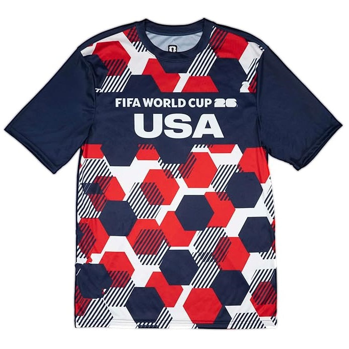 FIFA World Cup 2026 Youth USA Hex Pattern Sublimated Country Team Jersey - Youth Boys (8-20)