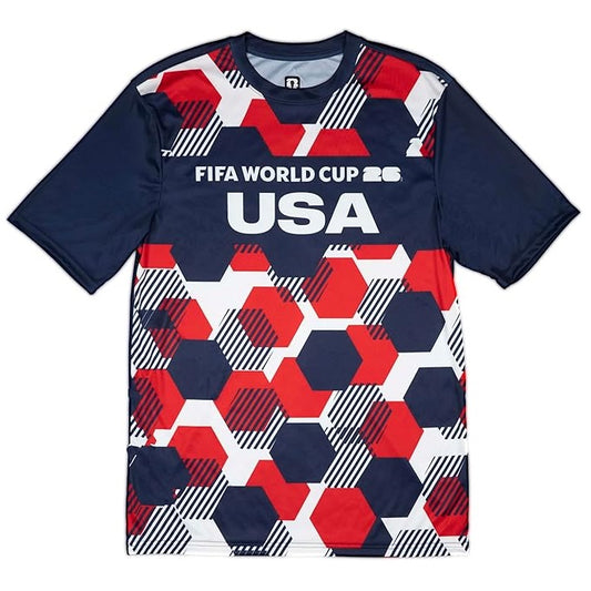 FIFA World Cup 2026 Youth USA Hex Pattern Sublimated Country Team Fashion Jersey - Youth Boys (8-20)