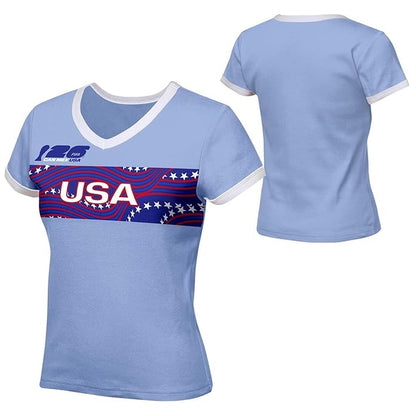 FIFA World Cup 2026 Women's USA Baby Tee V-Neck Country T-Shirt