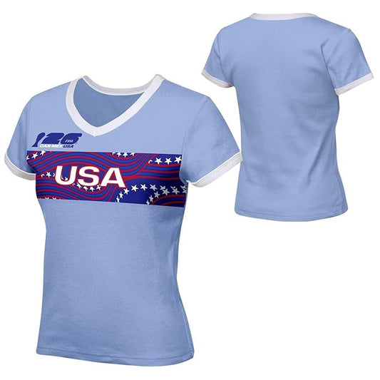 FIFA World Cup 2026 Women's USA Baby Tee V-Neck Country T-Shirt