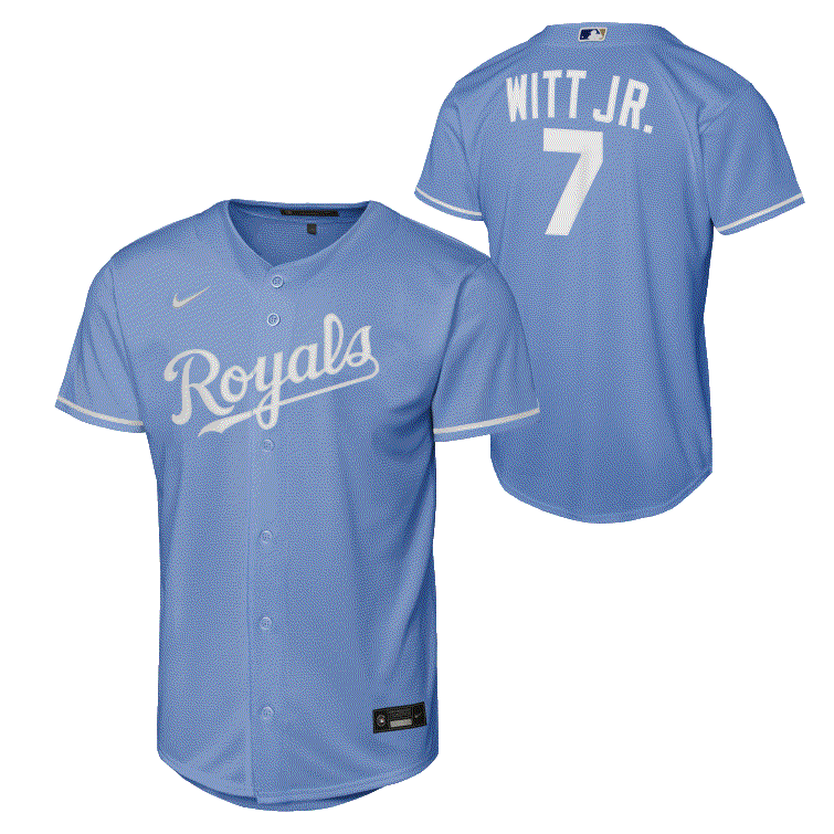 Bobby Witt Jr. Youth Jersey #7 Kansas City Royals Nike Replica Player Jersey - Youth Boys (8-20)